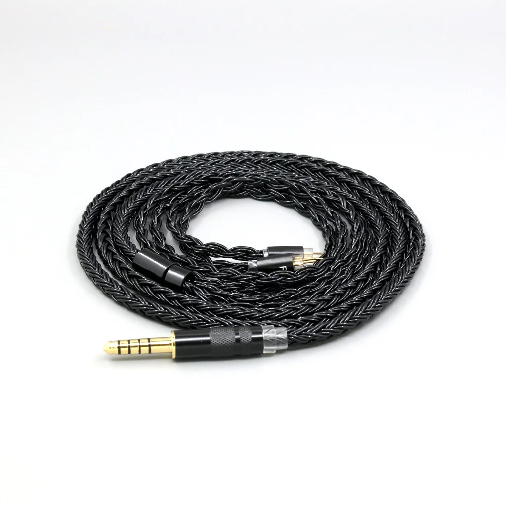 16 الأساسية الشظية مطلي الأسود مضفر 0.78 مللي متر 2pin سماعة الصوت كابل ل IEM BA Westone W4r UM3X UM3RC JH13 عالية الخطوة 8876