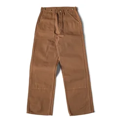 Bronson Double Knee Work Pants High Waist Vintage Rugged Style Canvas Trousers Men