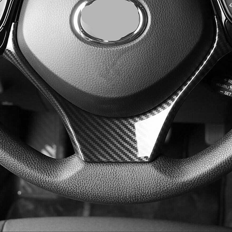 Authentic ABS Carbon Fiber Pattern For Toyota CHR C-HR 2016-2018 Car Steering Wheel Button Frame Cover Trim Interior Accessories - view 2