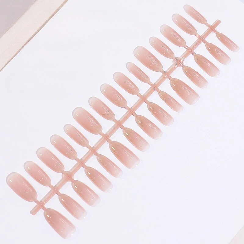 24 pçs imprensa francesa no prego ouro em pó explosão flash unhas falsas artificiais sem costura removível unhas falsas