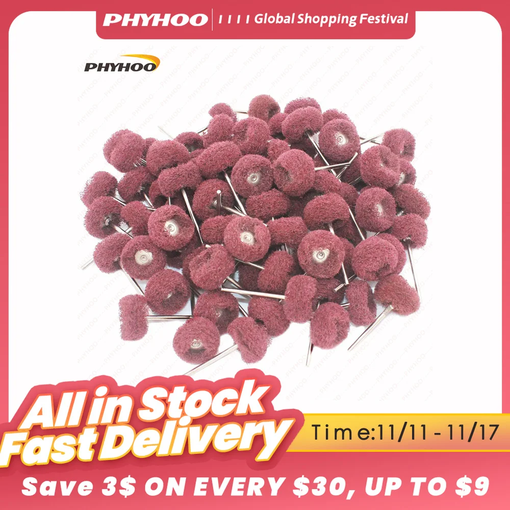 PHYHOO 80Pcs Fine Abrasive Wheel Brush for Dremel&foredom Rotary Tools 2.35mm/3.0mm