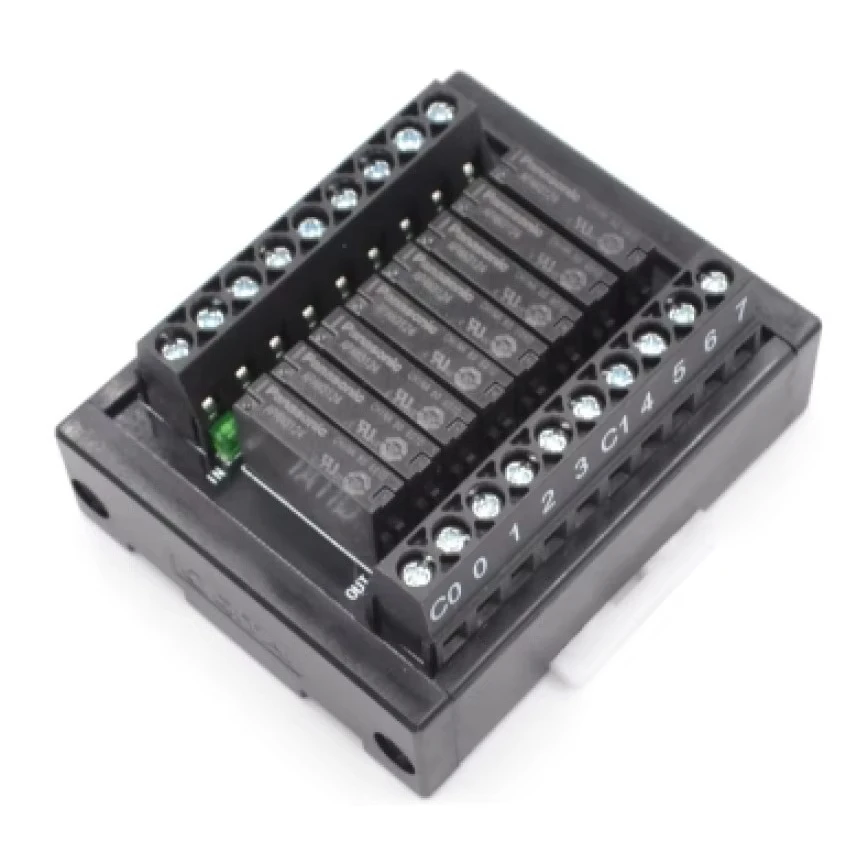 QMY410 8-Bit Relay Module APAN3124 Electromagnetic Relay DC24V Input  1a 250VAC/30VDC 5A Output DIN RAIL Fixation with Socket