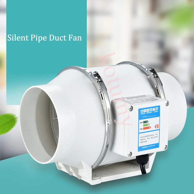 220V  Electric Exhaust Fan Home Silent Inline Pipe Duct Fan Powerful Air Blower Kitchen Bathroom Vent Ventilation Fans