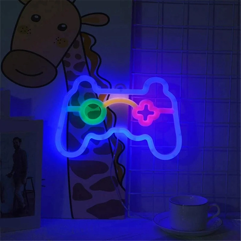 Neon Sign Gamepad Neon Sign Led Neon Light USB Powered For Wall Decor Bedroom Banquet Pub Gaming Room Decoration