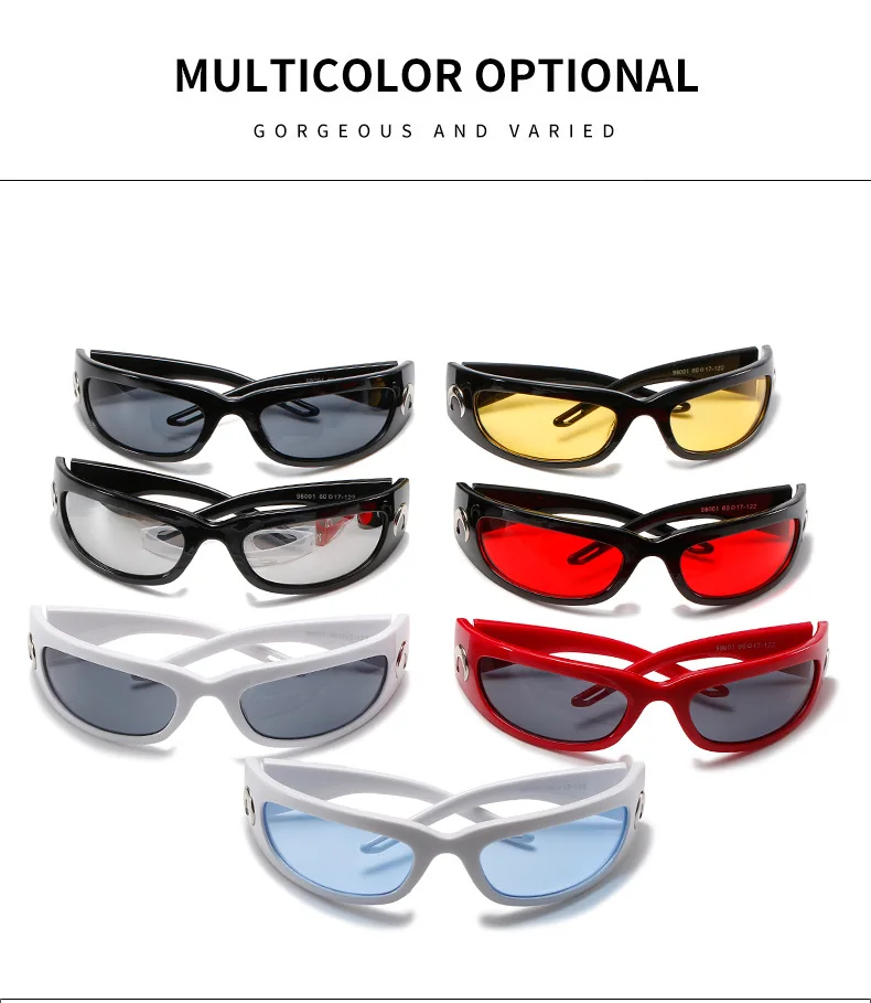 2026 Neue Rechteckige Sonnenbrille für Damen und Herren Vintage Outdoor Radsport Hip-Hop Punk Sonnenbrillen Y2k Brillen – Detail 6