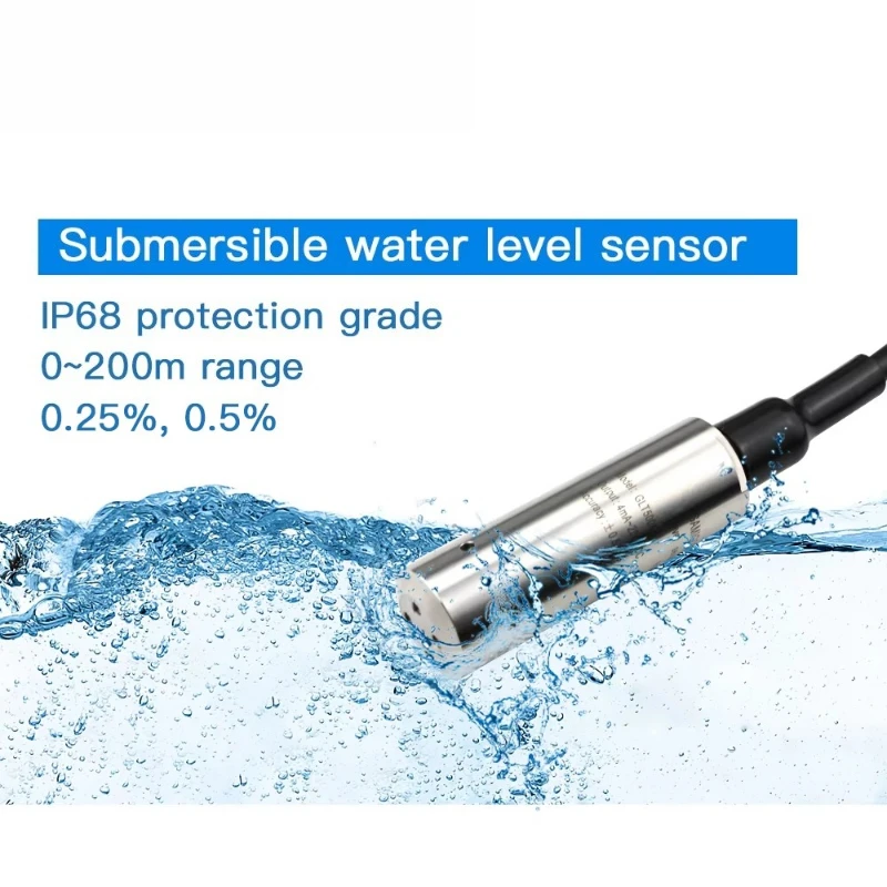 200M submersible hydrostatic pressure sensor for rivers, lakes and wells