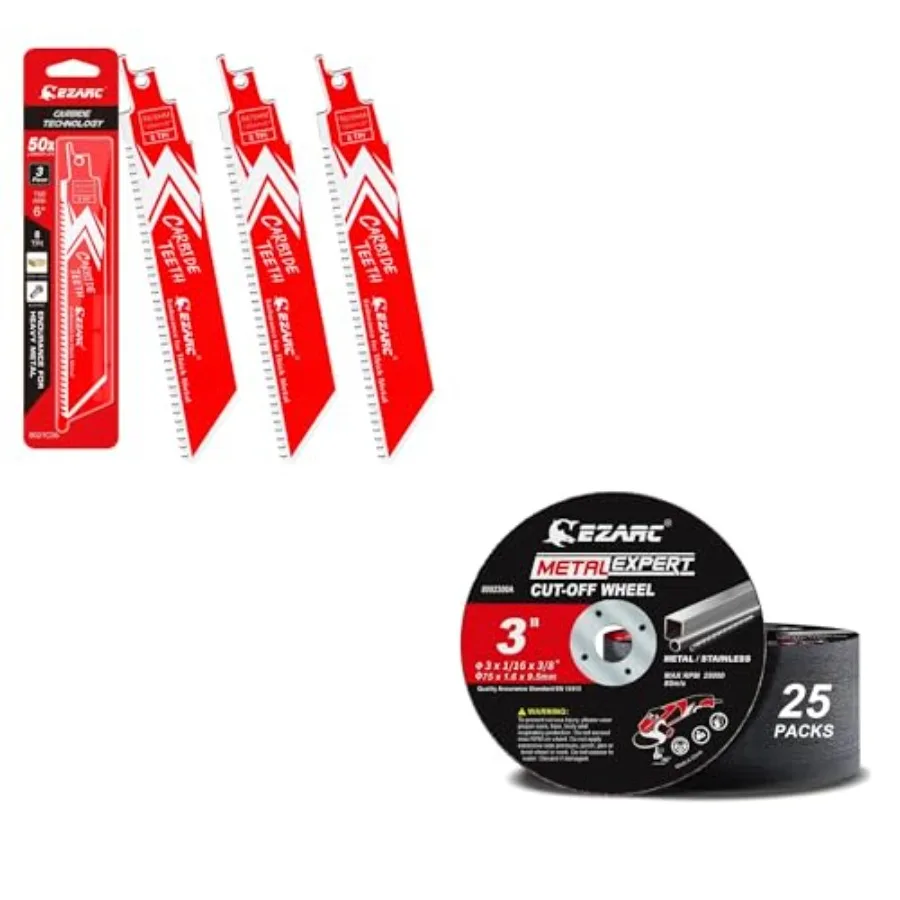 

Cut Off Wheels 25 Pack 3" x 1/16" x 3/8" Cutting Wheel Metal and Stainless Steel Cutting Disc + Japanese Tooth Oscillating Saw