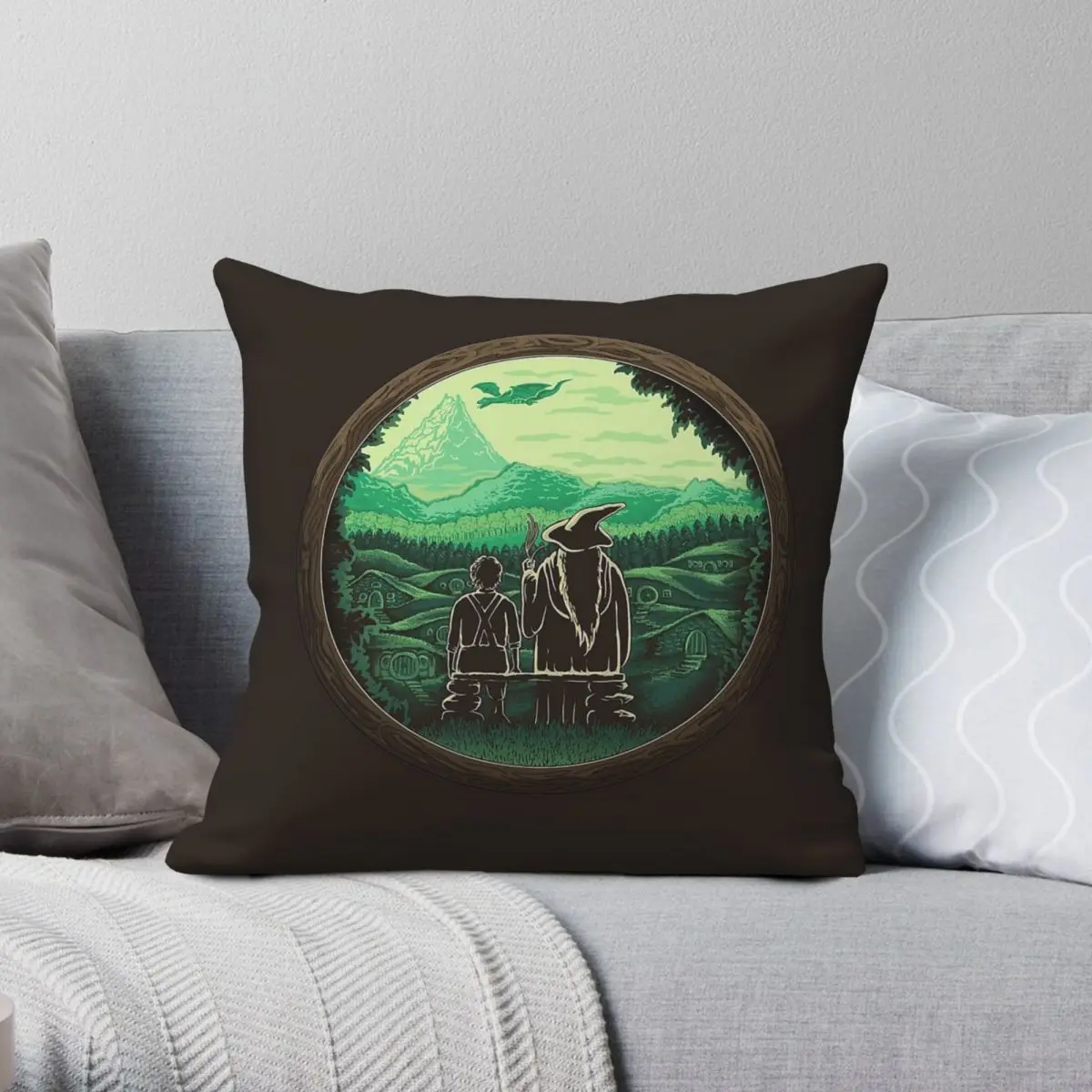 Let's Have An Adventure Square Pillowcase Polyester Linen Velvet Pattern Zip Decorative Pillow Case Room Cushion Cover 18