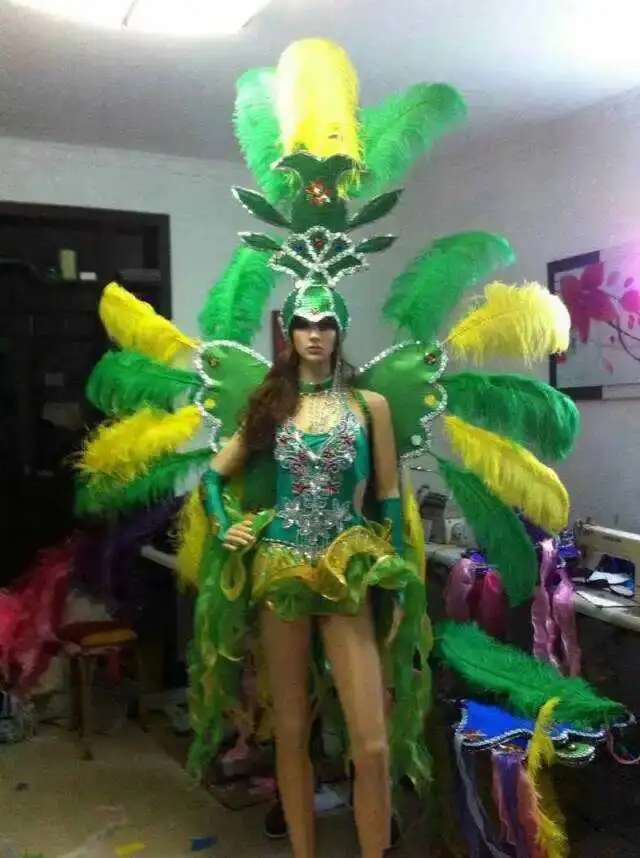 

Открытие самбы, атмосферное танцевальное шоу, костюм для выступления из страусиных волос, костюм для выступлений в Бразилии Swift Tour