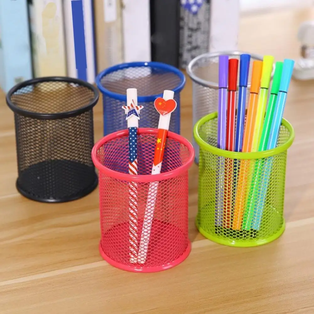 Metal Hollow Pen Pencil Holder Vase Pot Tidy Stationery Storage Desk Container Pen Holders organizador escritorio porta caneta