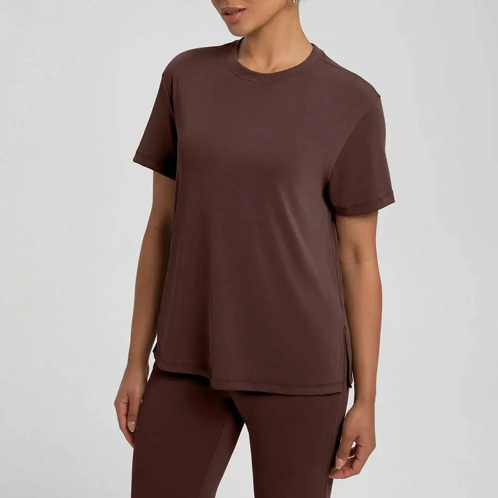 

Женский модальный топ для йоги Sandwashed, летняя укороченная свободная драпированная футболка для пилатеса, спортивная одежда для отдыха