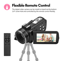 4K Digital Video Camera WiFi Camcorder DV Recorder 56MP 18X Digital Zoom 3.0 Inch IPS Touchscreen Supports Face Detection IR Nig