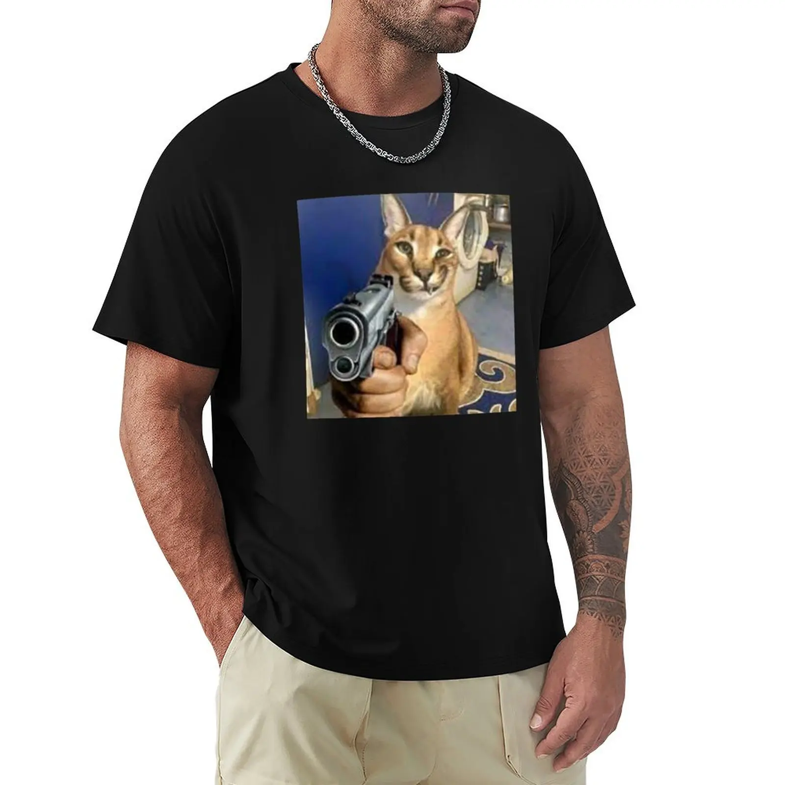 Big Floppa gangsta T-Shirt Daily Casual Short Sleeve Tee Shirt