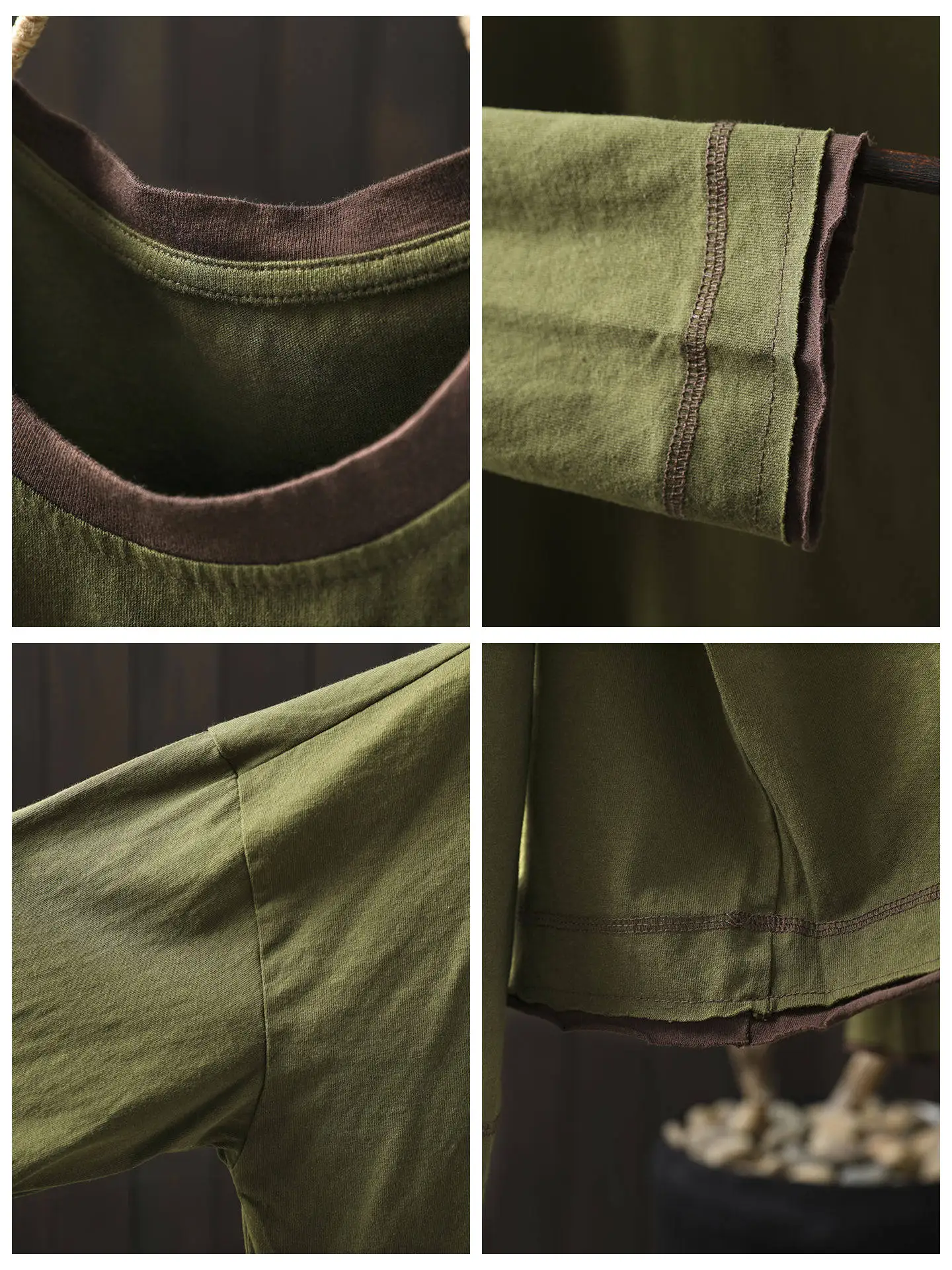 Long-sleeved T-shirt Women's 2026 Spring New Fashion Good Quality 100% Cotton Green Casual Style Loose Comfortable Ouwear Tops