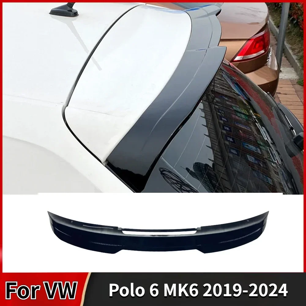 Car Tail Tailgate Splitter Trunk Top Spoiler Lip Kit for VW Polo 6 MK6 2019-2024 GTI ABS Rear Roof Spoilers Wing Auto Parts