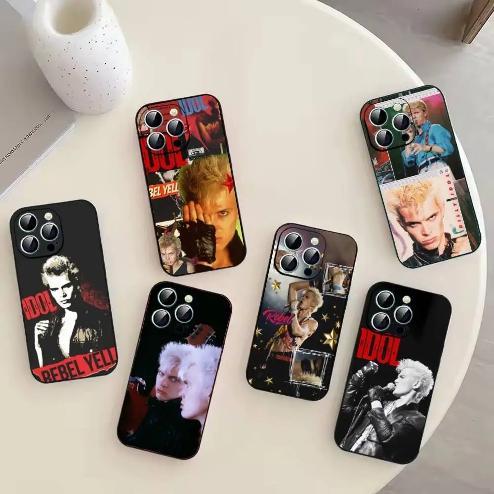 B-Billy Idol Famous SINGER Phone Case For iPhone 17, 16,15,14,13,12,11 Plus,Pro Max, Others Soft Black Cover
