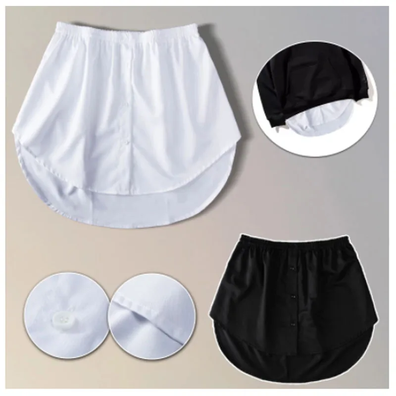 Mulheres falso camisa cauda blusa bainha saia sweater extender destacável underskirt a-line underskirt diy feminino acessórios de vestuário