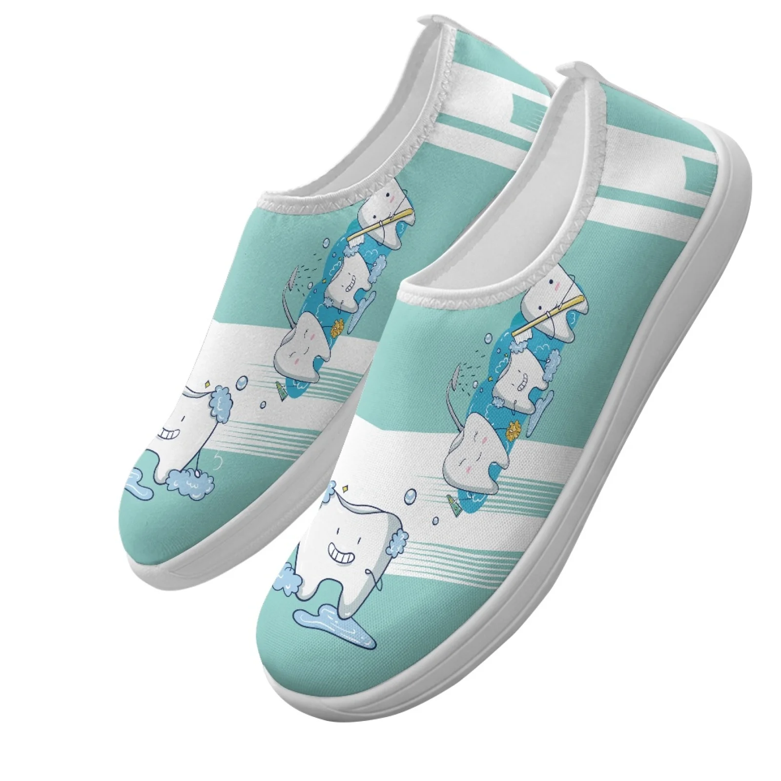 XIXIRIMIDO Slip-on Wide-toed Shoe Nurse Shoes Men's Sneakers and Casual Shoes Zapatillas de Mujer Tenis Feminino Cartoon Tooth