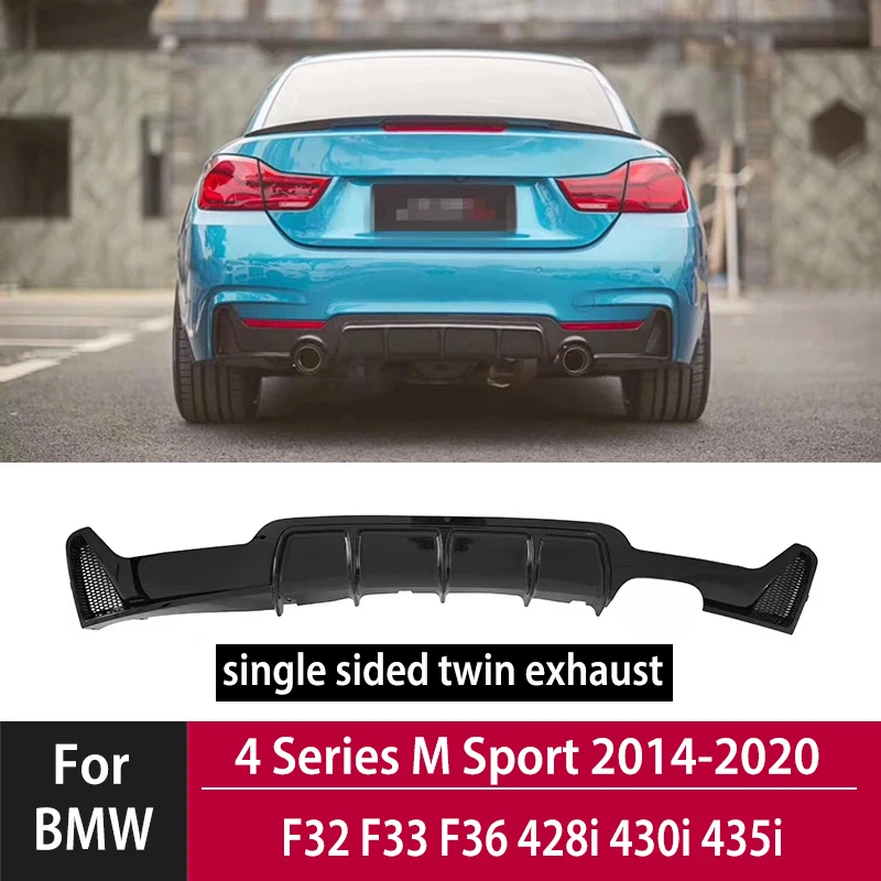 For BMW 4 Series F32 F33 F36 M Sport 428i 430i 435i 2014-2020 Car Rear Bumper Splitter Diffuser Lip Spoiler Plate body kit