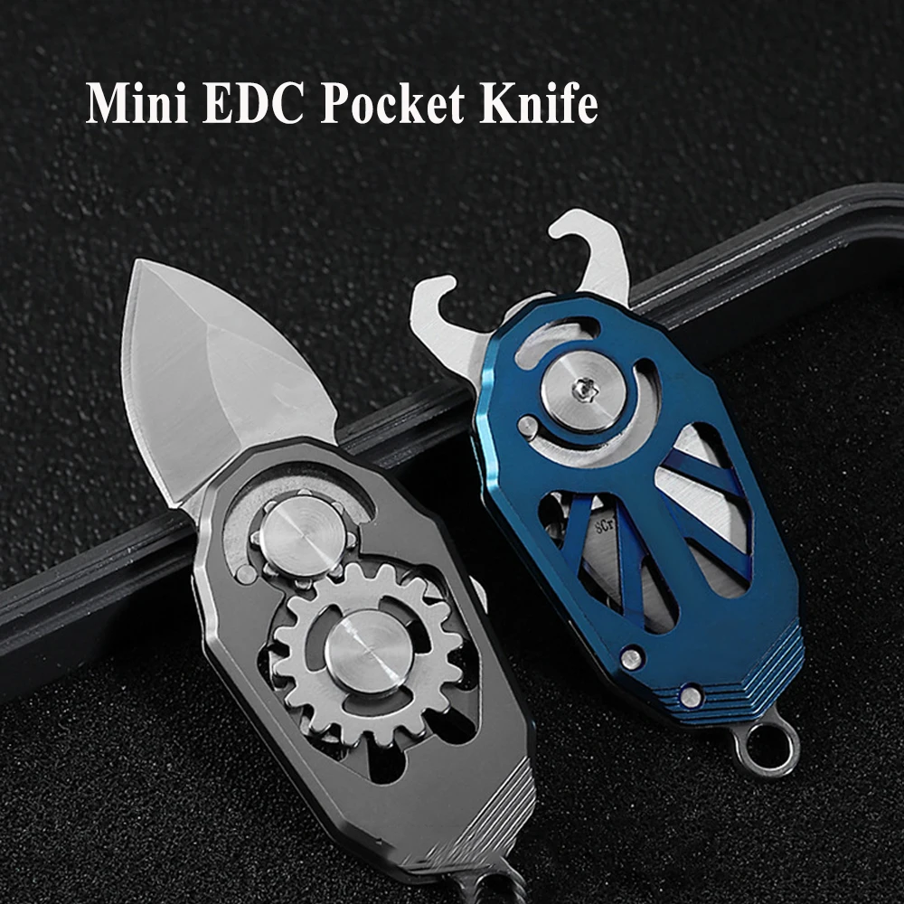 Mini EDC Folding Knife Camping Equipment Unboxing Mini Knife Keychain Portable Outdoor Multi Tools Knife Bottle Opener