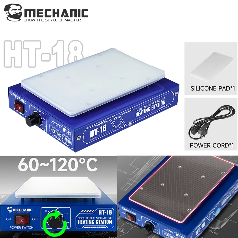 

MECHANIC HT-18 Умная цифровая нагревательная платформа, термостатическое управление для удаления экрана, ремонт сварки, нагрева