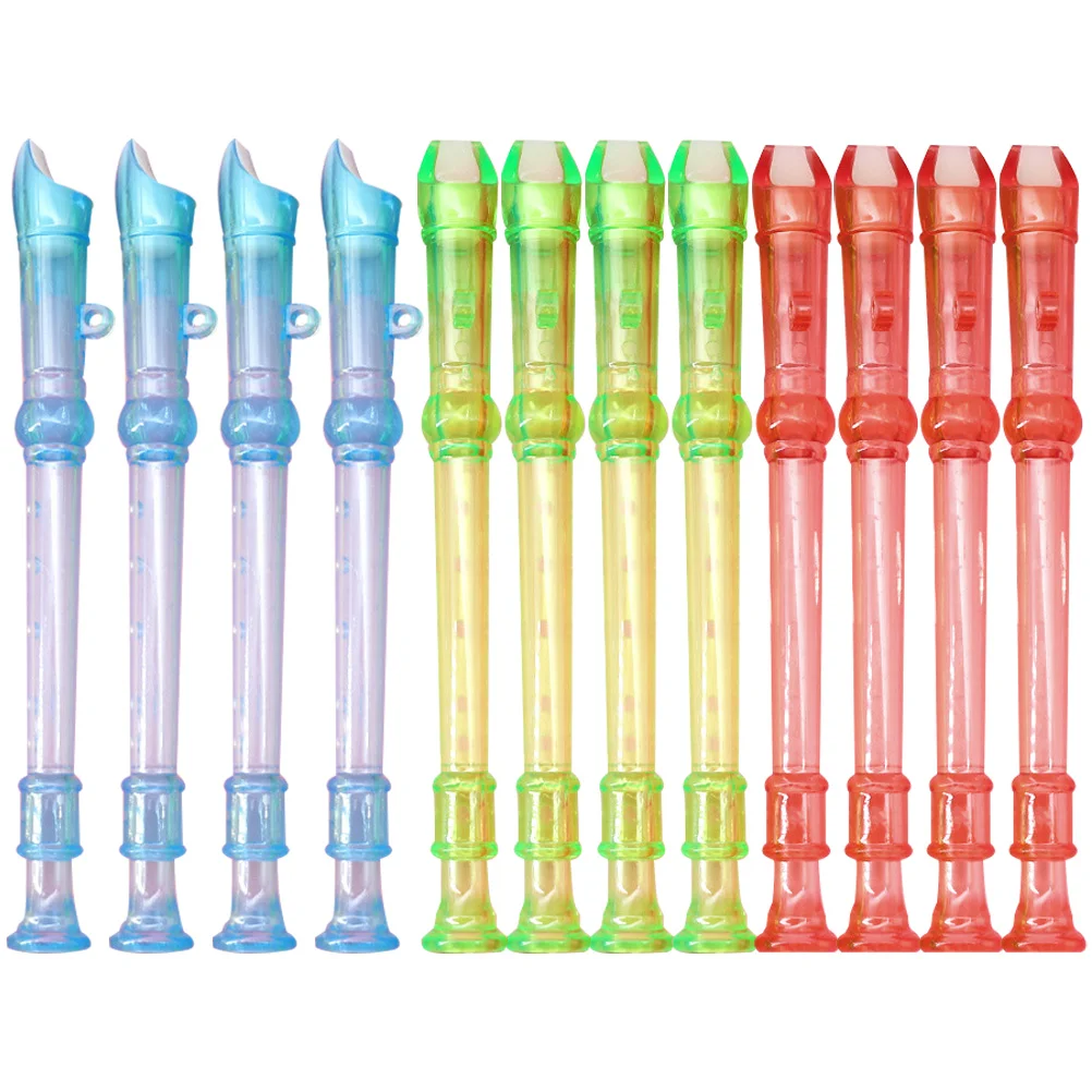 

12 Pcs Little Flute Clarinets Early Education Toy Children Practice 6-Hole Beginner Instrument Plastic Student Musical