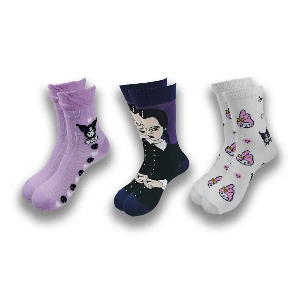 The latest fashion cartoon head of men's and women's socks fashionable tube ladies socks.