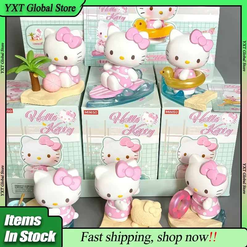 

Original Sanrio Hello Kitty Summer Vibes Series Blind Box Kawaii Action Figure Desktop Model Cute Collectible Girl Xmas Gift