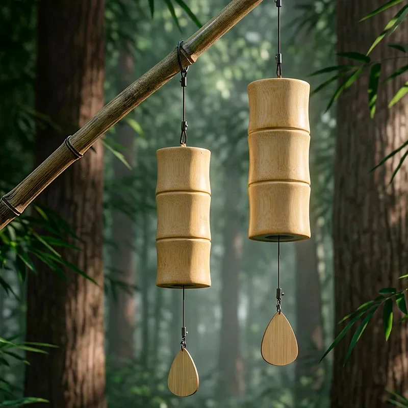 Bamboo-Shaped Outdoor Meditation Wind Chimes Indoor Hanging Healing Natures Melody Bamboo Wind Chimes C Tone Garden Wind Chimes