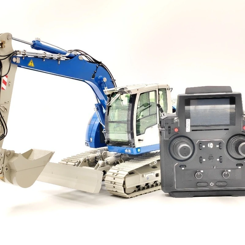 Static point model JDMODEL JDM-208V blue and white upgraded version 920 excavator RC remote control model