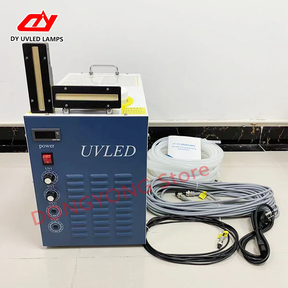 完全なセット 140*15 ミリメートル UV LED ランプチラー 1600 ワット UV プリンタランプインクジェット/フラット/シルクスクリーン印刷 395nm インク乾燥