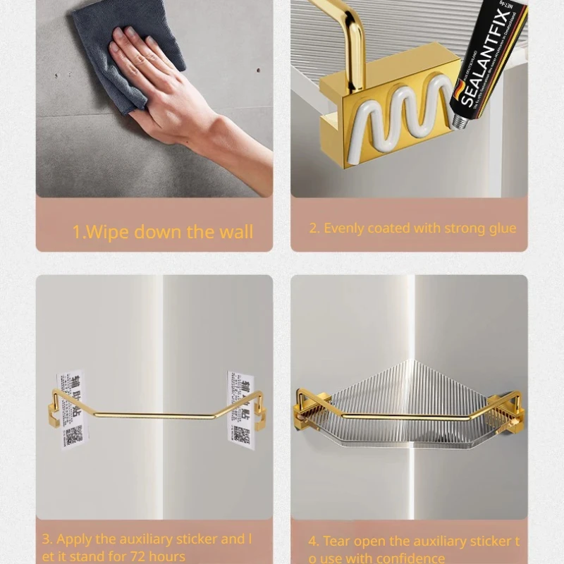 Acrylic Toilet Rack Golden Silver Bathroom Tripod Shelf Light Luxury Shower Room Toilet shampoo Storage Rack Accessories Shelf