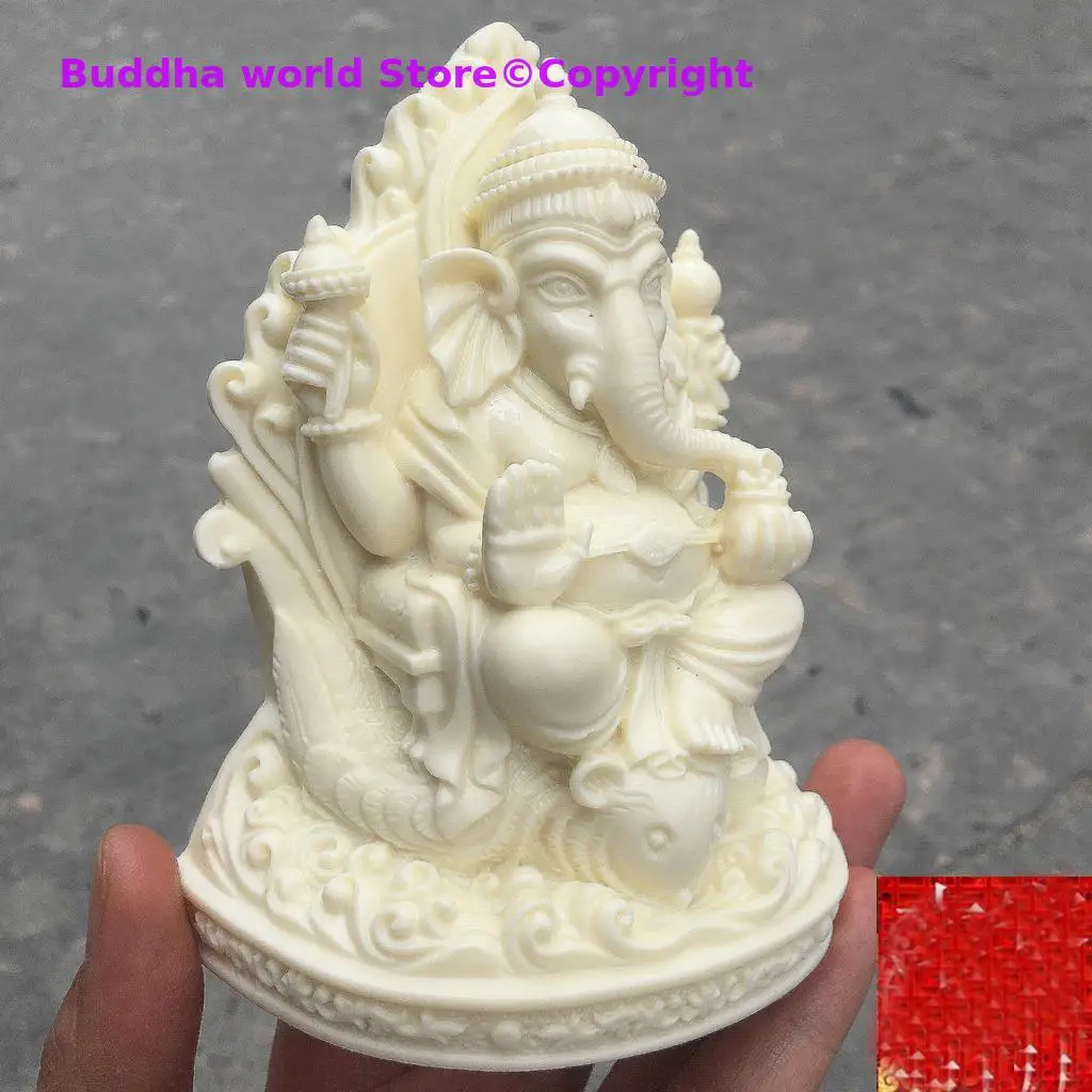 Southeast Asia Thailand HOME OFFICE Company SHOP CAR Bring GOOD LUCK wealth Money GANESH elephant God of wealth carving statue