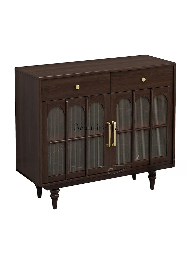 

FG10Minimalist American country style all-log side cabinet storage pure solid wood multi-functional locker