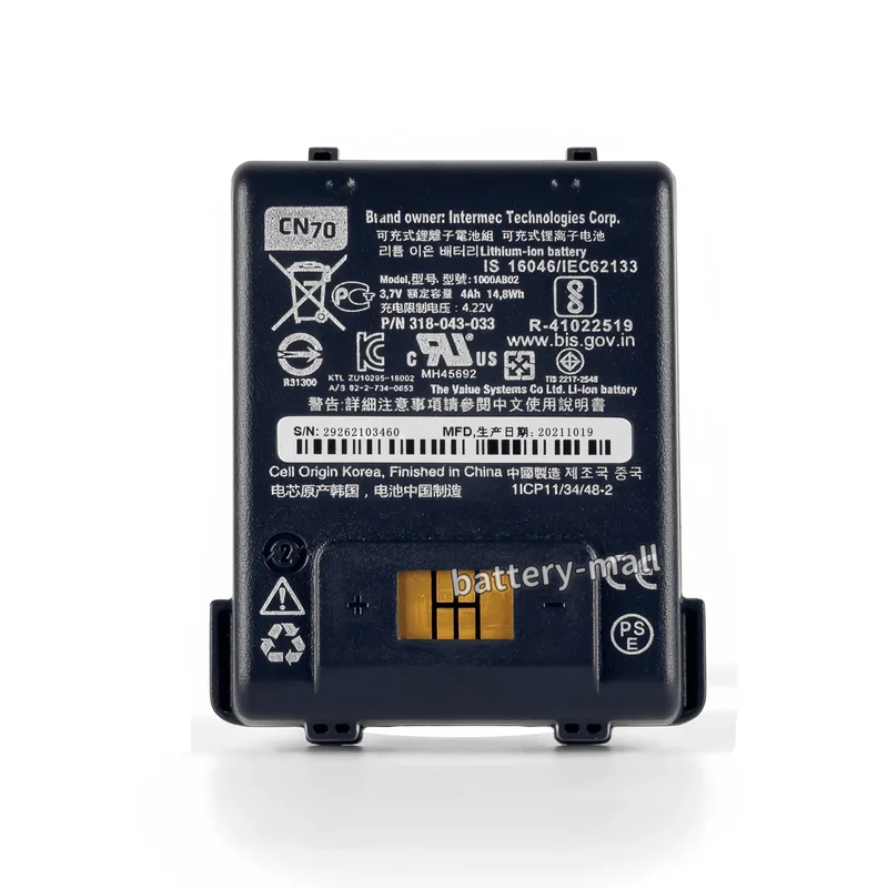 Brand New Authentic CN70 CN70E 1000AB02 Battery Applicable Intermec Honeywell 318-043-033 4Ah