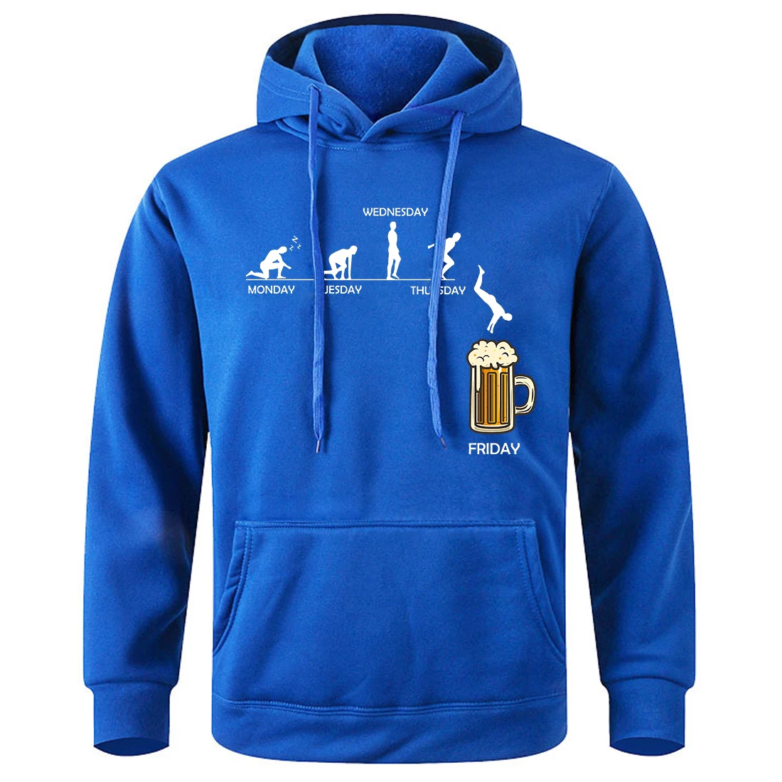 Jumping Into The Beer Friday Printing Men Hoody Winter Warm Fleece Sportswear Casual Fashion New Hoodie Basic All Match Hoodies