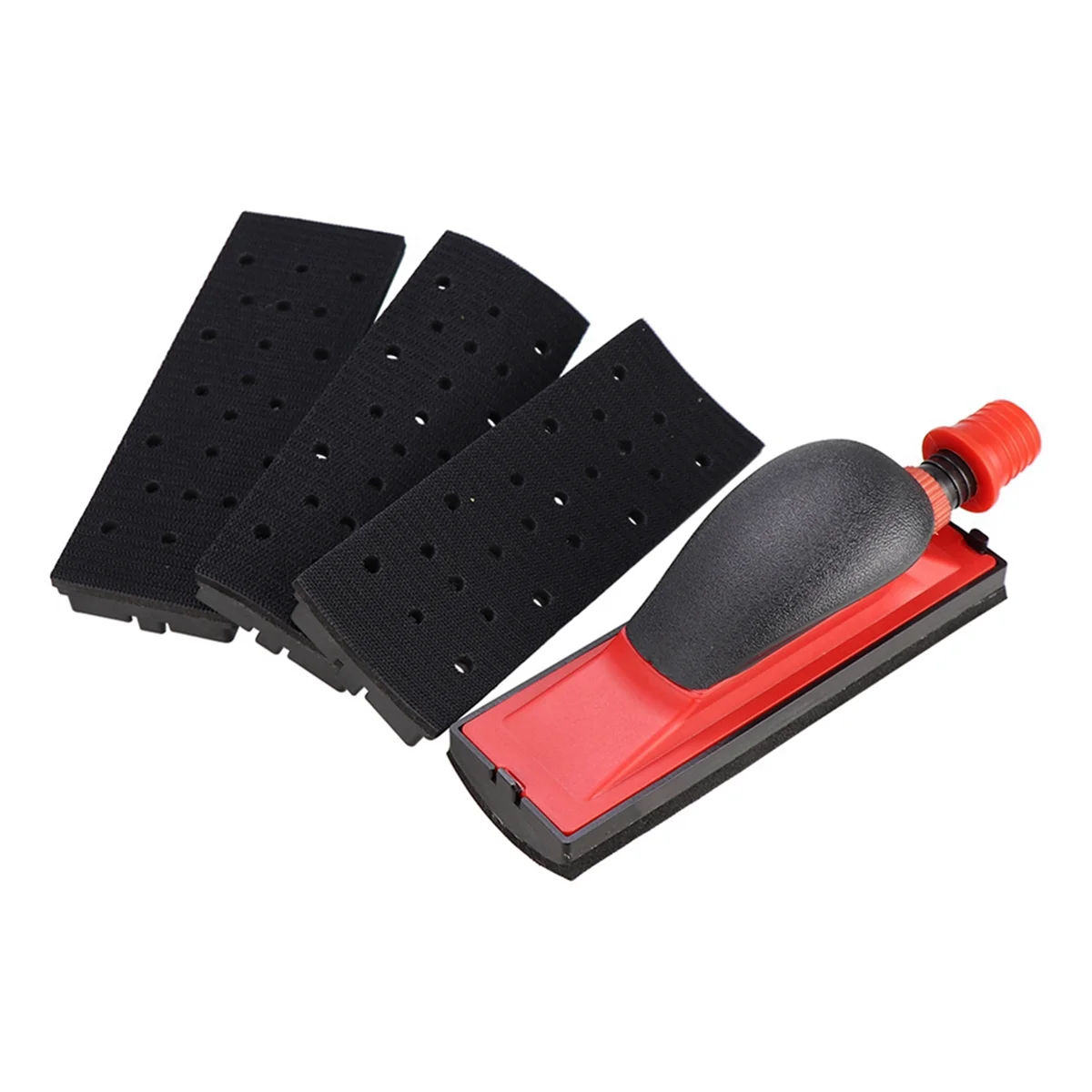 

70x198mm Vacuum Sanding Block 5Pcs Set Vacuuming Sanding Disc Holder Sandpaper 4Pc Backing Polishing