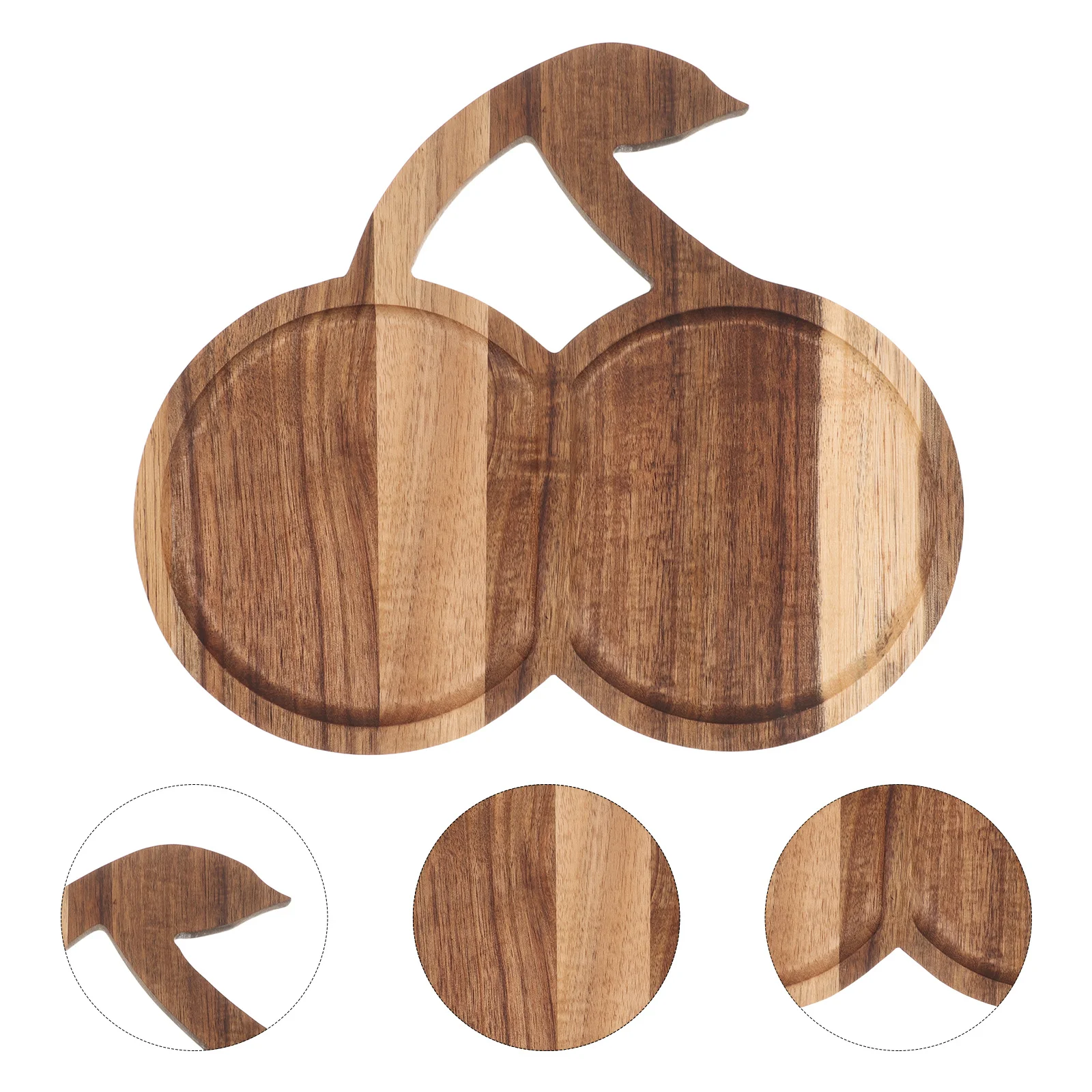 

Cherry Shape Wood Tray Natural Japanese Style Serving Platter For Fruit Snacks Appetizer Display Home Decor