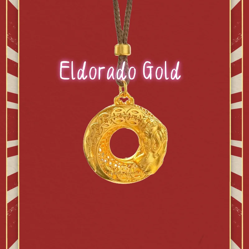 

The 999 gold store's hollowed-out filigree Five-Emperor coin PI Xiu Money Peace PendantValentine's Day gifts for couples