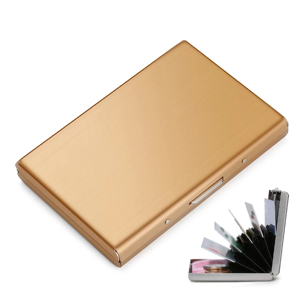 Accordion Card Wallet Credit Card Holder Business And ID Storage Metal Construction Snap-on Protection 6 Card Slots