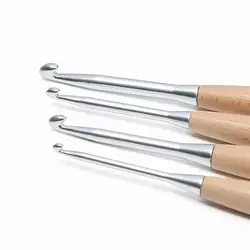New Crochet Hook 0.6-12mm wooden stainless steel Crochet Needles durable Grip Cushioned Handles Knitting Needles For Braids