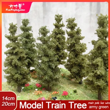 3/8 unids/bolsa árbol de simulación en miniatura modelo tren ferrocarril paisaje decoración militar verde montaña arena diseño de mesa