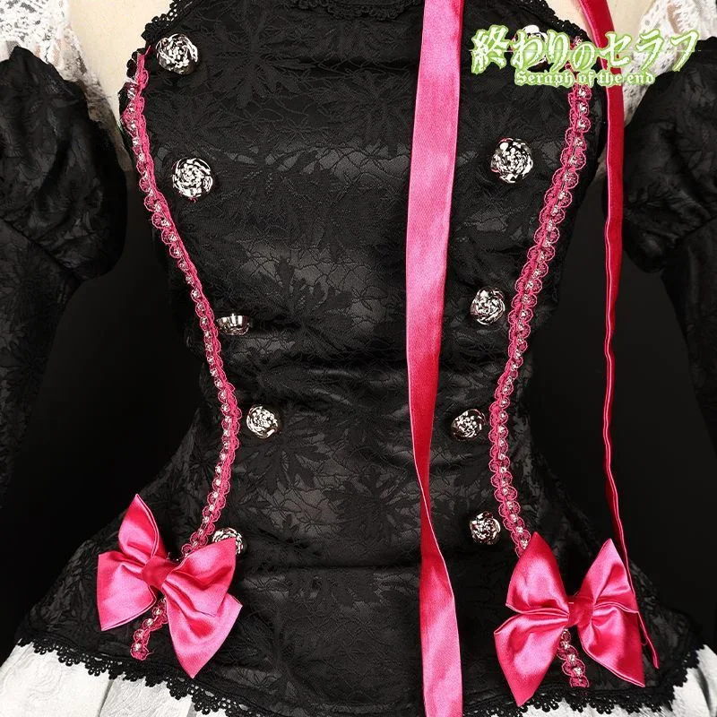 애니메이션 세라프 오브 더 엔드 크룰 Tepes 코스프레 코스튬 성인 여성 뱀파이어 유니폼 원피스 풀 세트 액세서리 정장