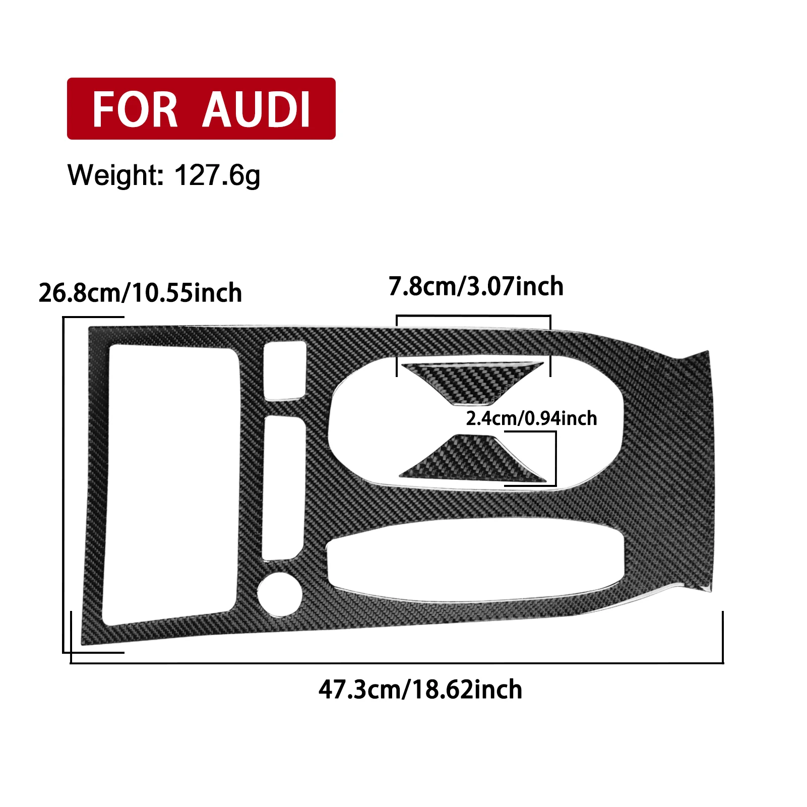 For Audi A5 A5L A6 A6L 2025-2026 Carbon Fiber Centre Gearshift