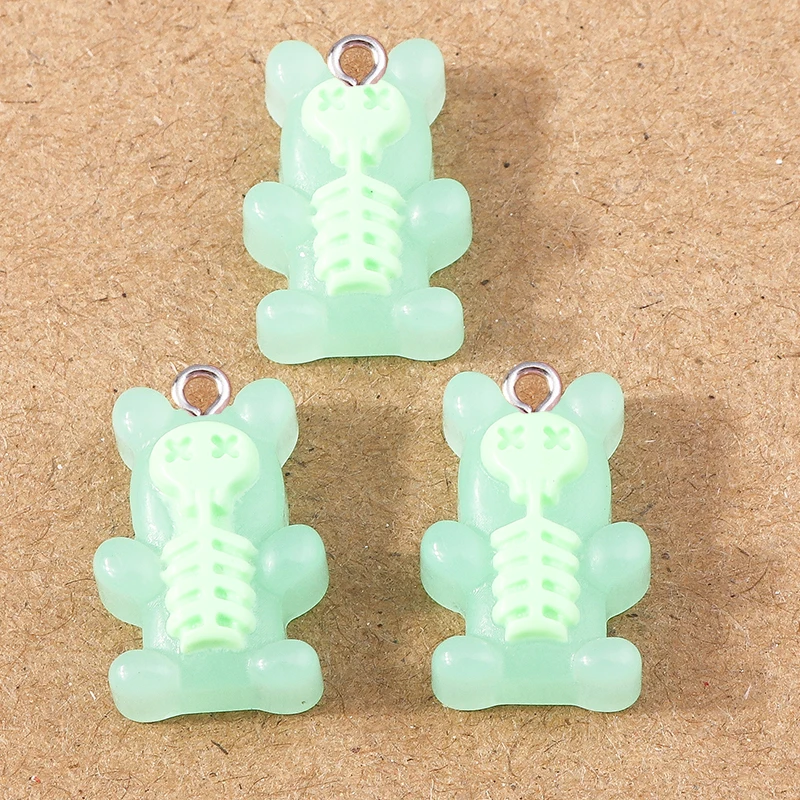 10 Stück 20 x 11 mm niedliche Harz Tier Bär Charms Anhänger für Schmuckherstellung Ohrringe Halskette DIY Zubehör Zubehör – Detail 3