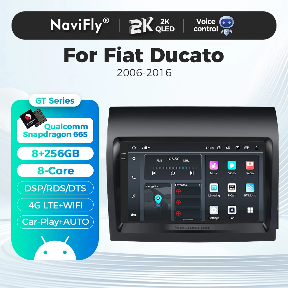 For Fiat Ducato Peugeot Boxer Citroen Jumper 2 2006-2022 Car Radio Multimedia Player GPS Android 14 Carplay Autoradio Head Unit