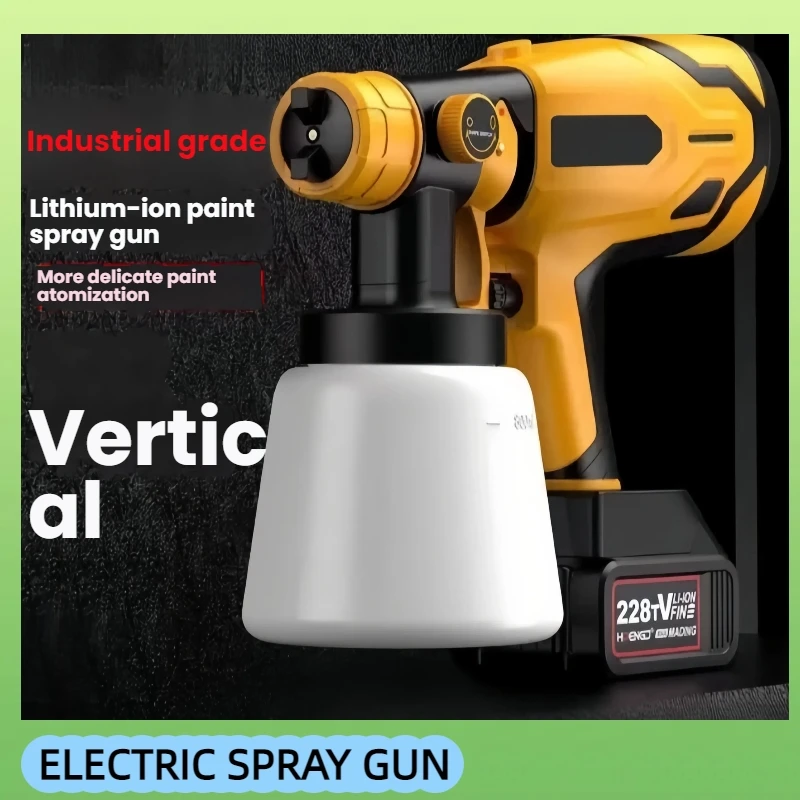 800 ml kabellose elektrische Spritzpistole, tragbares Farbspritzgerät, Hochleistungs-Spritzpistole für Automöbel, leicht zu reinigen, 20-V-Batterie
