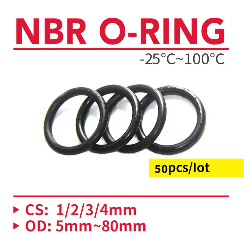 O-ring CS 1/2/3/4mm Gumowy O-ring Uszczelniający Podkładka NBR O-ring Uszczelka Hydrauliczna Olejoodporny Pierścień Wysokotemperaturowy
