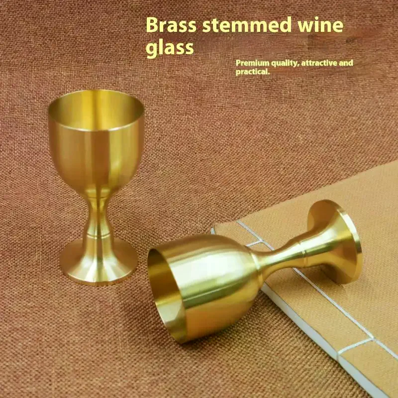 Verre à vin en laiton, gobelet de table, Mini tir, artisanat en cuivre, trompette à vin rouge et blanc, décoration en cuivre pour Restaurant