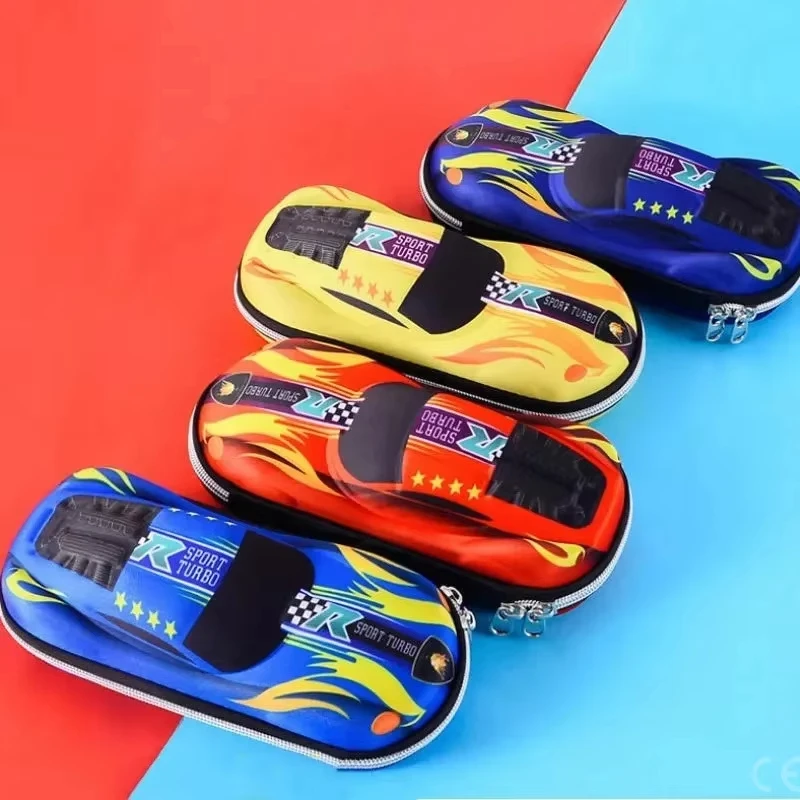 3D Racing Auto Bleistift Fällen Cartoons Schule Bleistift Fall Für Kinder Schreibwaren Box EVA PU Kunststoff Stift Fall Boyut Tasche